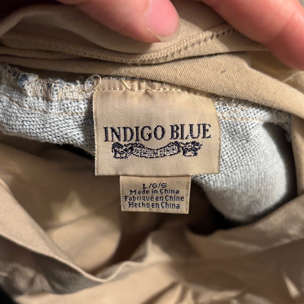 Indigo Blue Beige Trousers